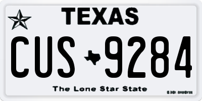 TX license plate CUS9284