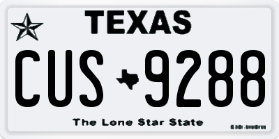 TX license plate CUS9288