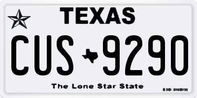 TX license plate CUS9290