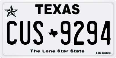 TX license plate CUS9294