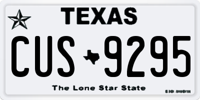 TX license plate CUS9295