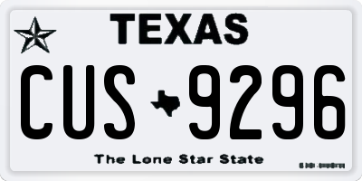 TX license plate CUS9296