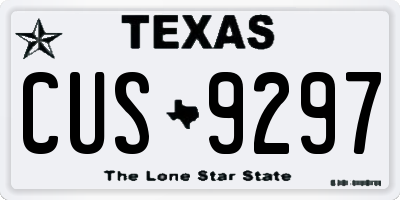 TX license plate CUS9297