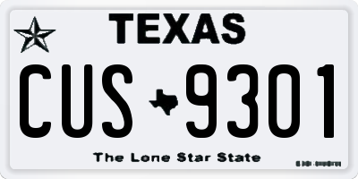TX license plate CUS9301