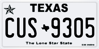 TX license plate CUS9305