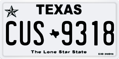 TX license plate CUS9318