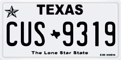 TX license plate CUS9319