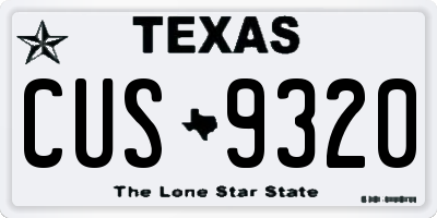 TX license plate CUS9320
