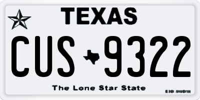 TX license plate CUS9322