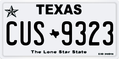 TX license plate CUS9323