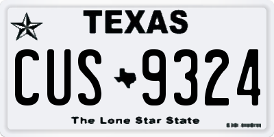 TX license plate CUS9324