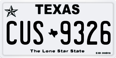 TX license plate CUS9326