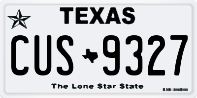 TX license plate CUS9327