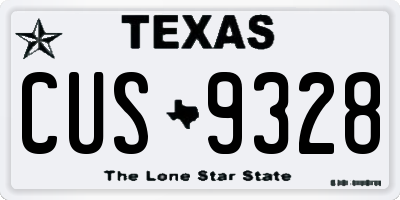 TX license plate CUS9328
