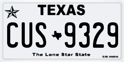 TX license plate CUS9329