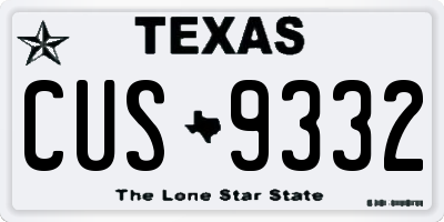 TX license plate CUS9332