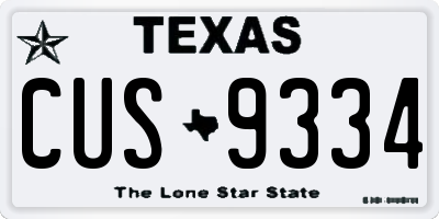 TX license plate CUS9334