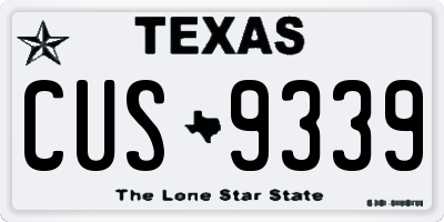 TX license plate CUS9339