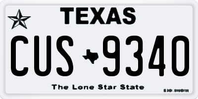 TX license plate CUS9340