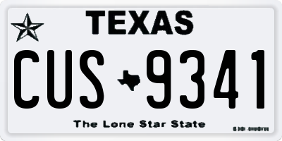 TX license plate CUS9341