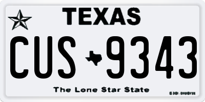 TX license plate CUS9343