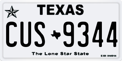 TX license plate CUS9344