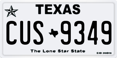 TX license plate CUS9349
