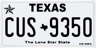 TX license plate CUS9350