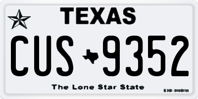TX license plate CUS9352