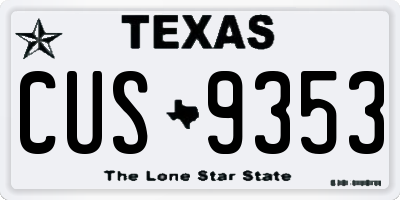 TX license plate CUS9353