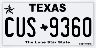 TX license plate CUS9360
