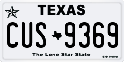 TX license plate CUS9369