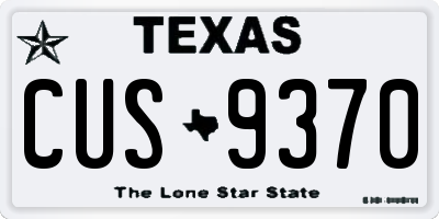 TX license plate CUS9370