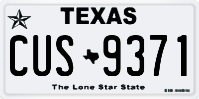 TX license plate CUS9371