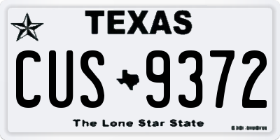 TX license plate CUS9372