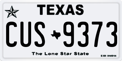 TX license plate CUS9373