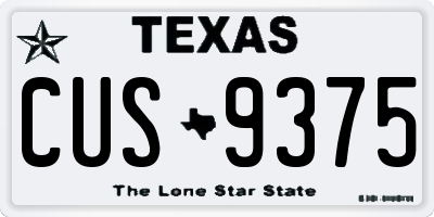TX license plate CUS9375