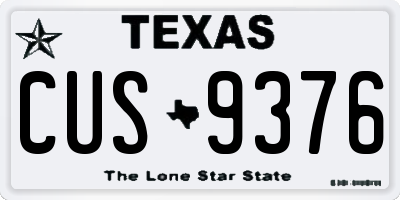 TX license plate CUS9376