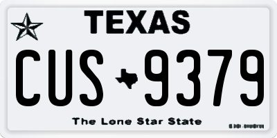 TX license plate CUS9379