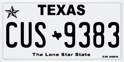 TX license plate CUS9383