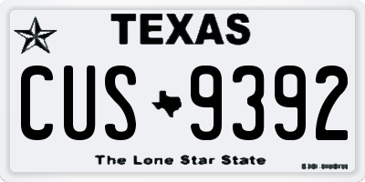 TX license plate CUS9392