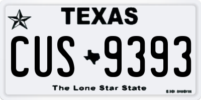 TX license plate CUS9393
