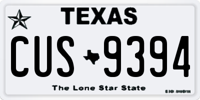 TX license plate CUS9394