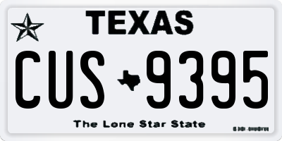 TX license plate CUS9395