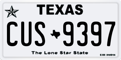 TX license plate CUS9397
