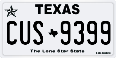 TX license plate CUS9399