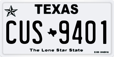TX license plate CUS9401