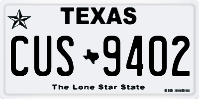 TX license plate CUS9402