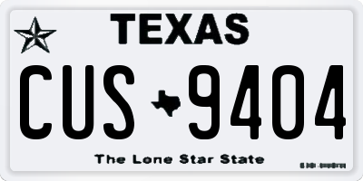 TX license plate CUS9404