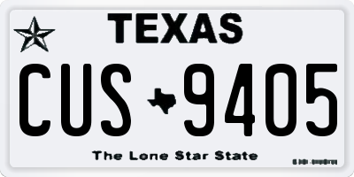 TX license plate CUS9405